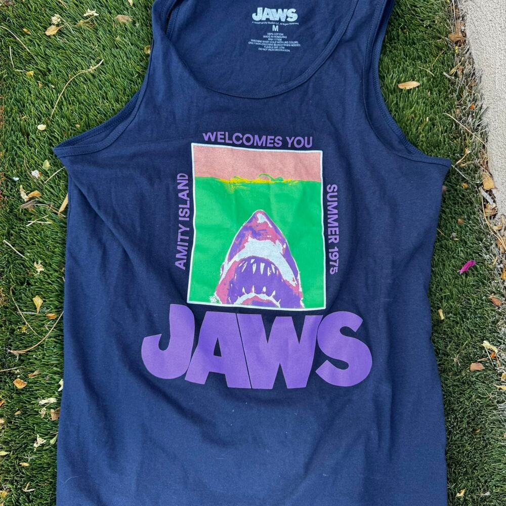 Men's Medium Blue & Purple Jaws Tank